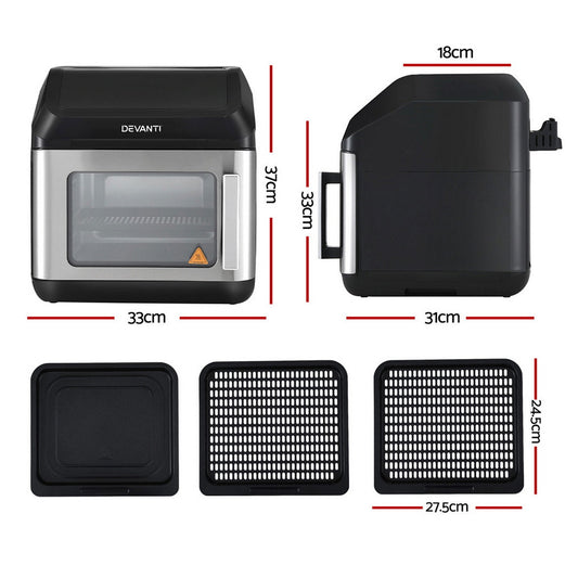 Devanti Air Fryer 13L LCD Fryers Oven