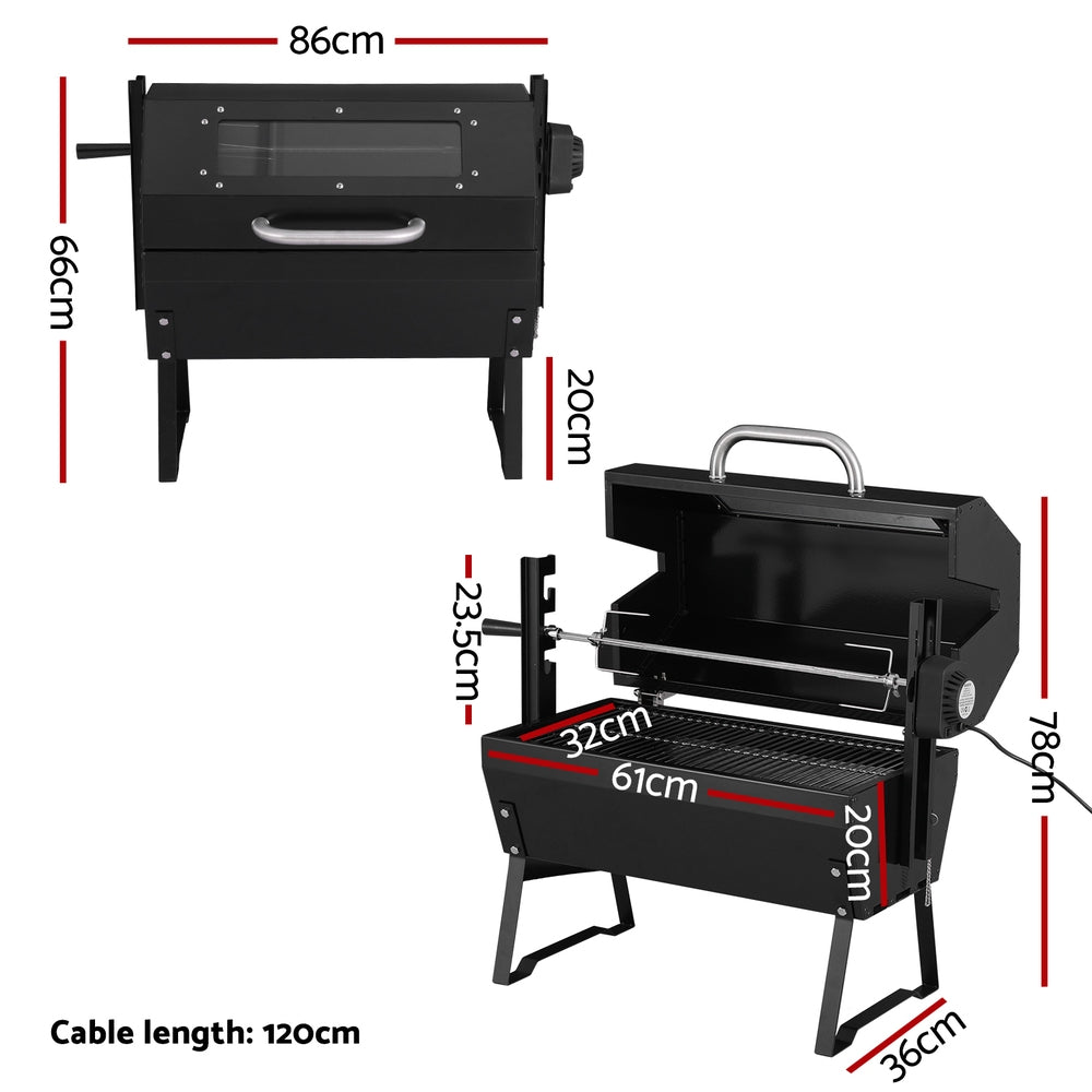Grillz Charcoal Electric BBQ Smoker Roaster