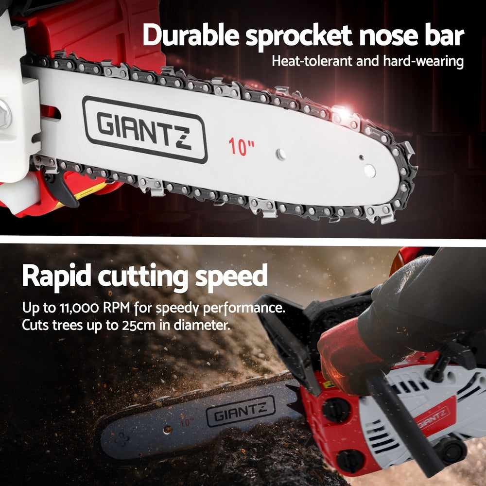 Giantz 25cc Petrol Chainsaw 10" Bar E-Start Tree Pruning Chain