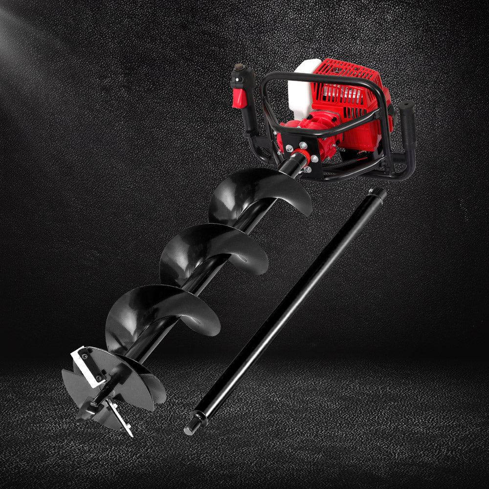 Giantz 92CC Post Hole Digger 200mm Petrol Drill Extension Auger