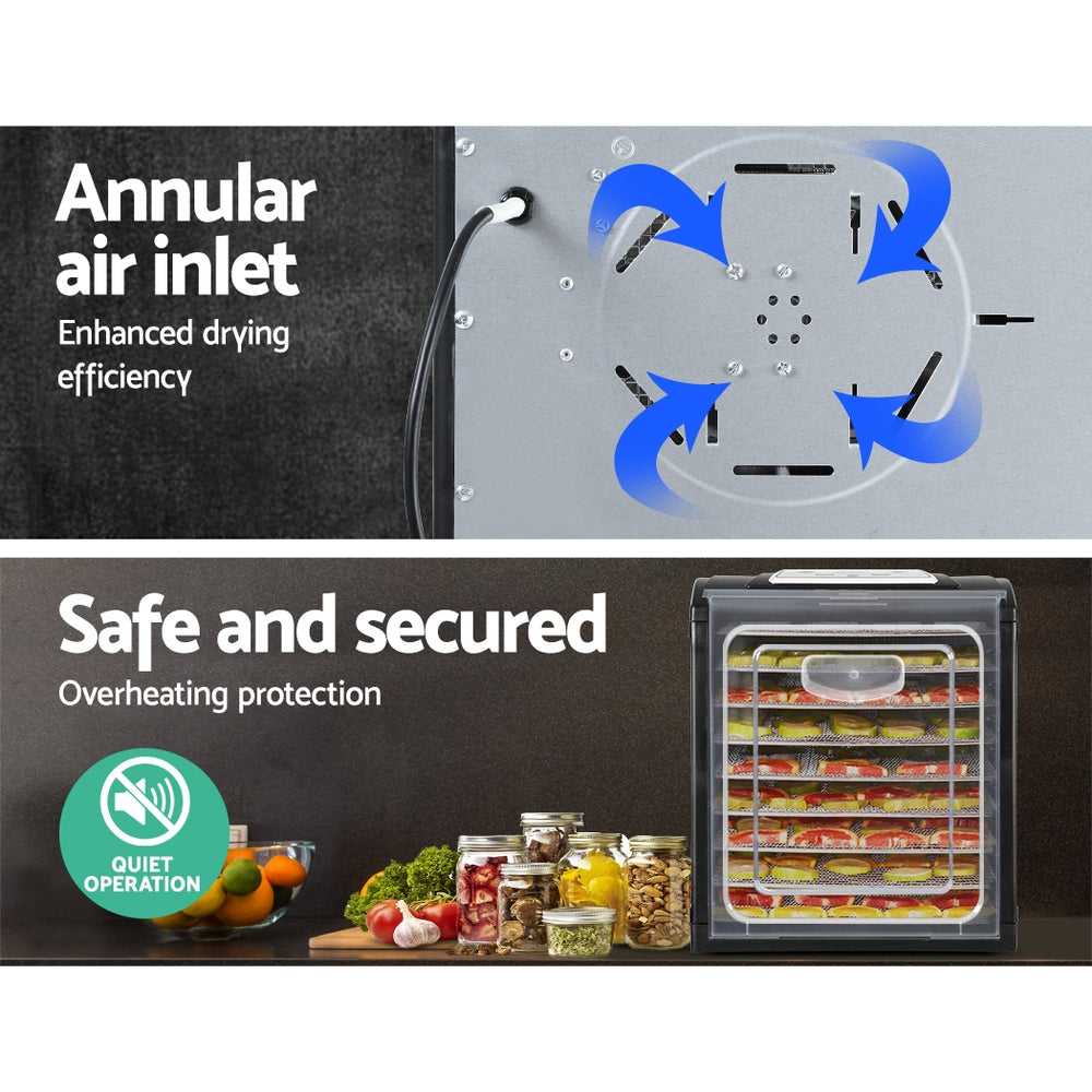 Devanti 9-Tray Premium Food Dehydrator with Stainless Steel Trays