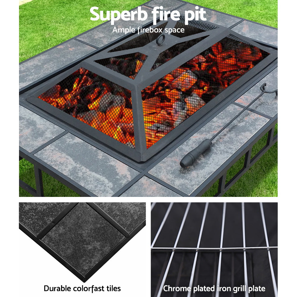 Grillz 3-in-1 Fire Pit, Ice Bucket & Grill Table