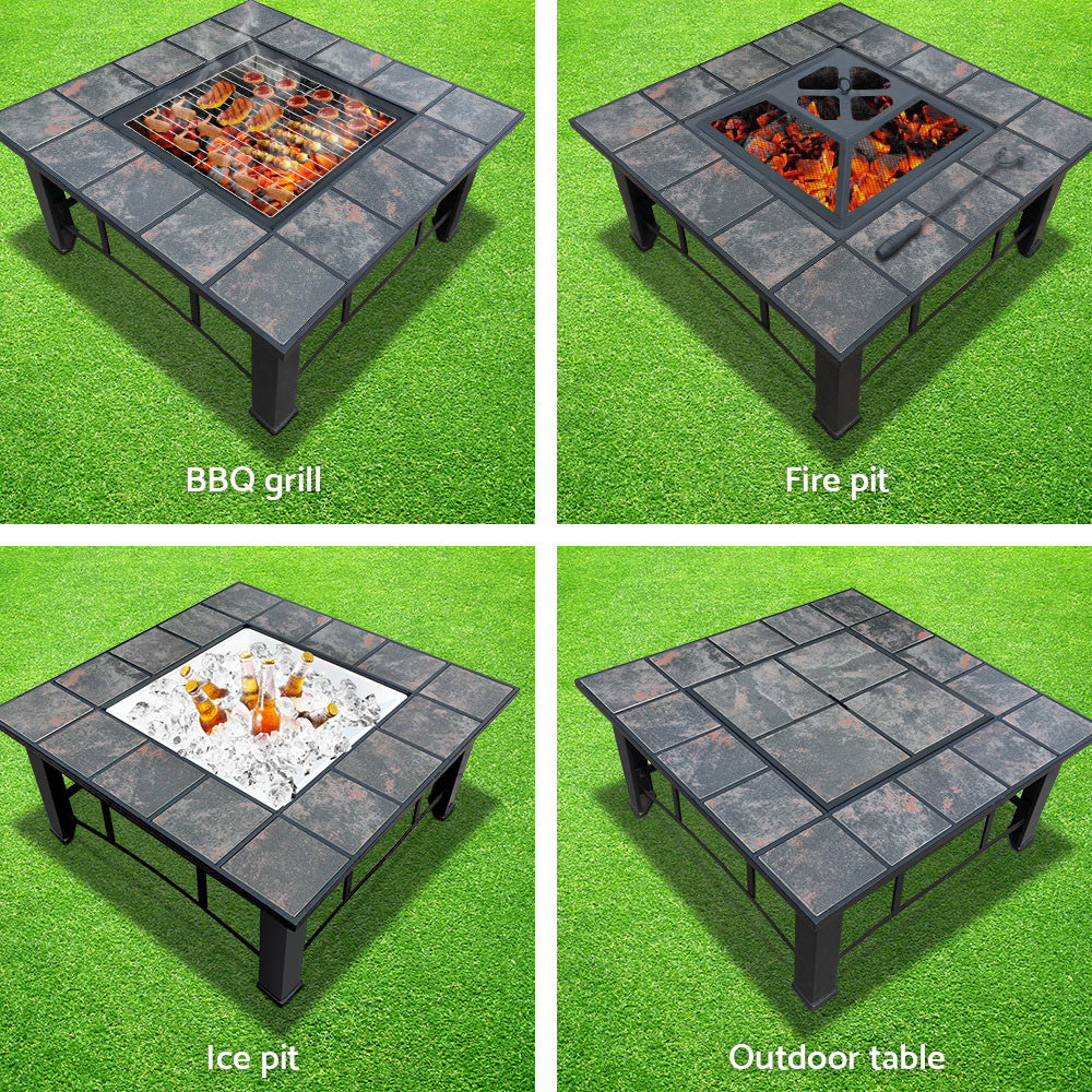 Grillz 4-in-1 Fire Pit, Ice Bucket & Grill Table