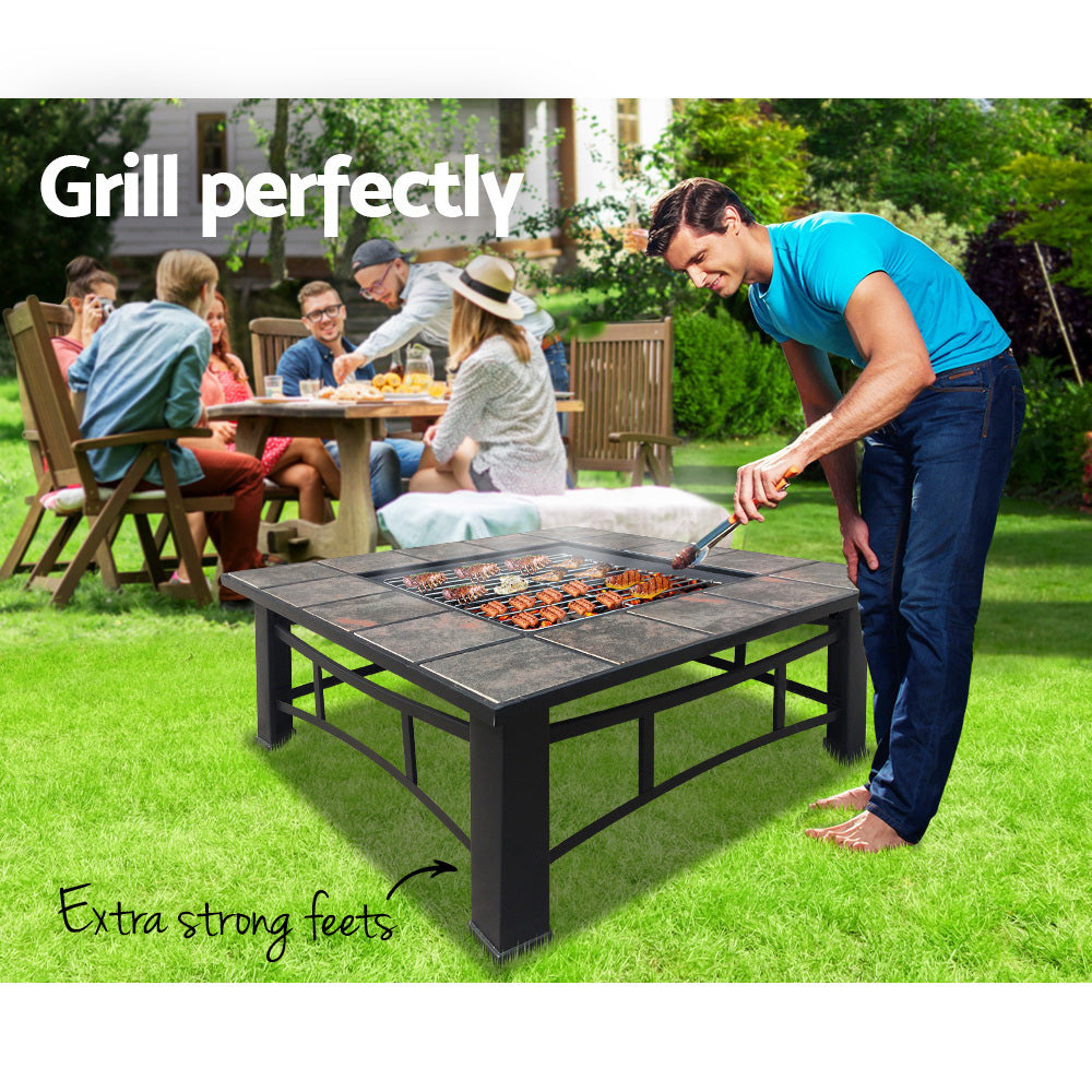 Grillz 4-in-1 Fire Pit, Ice Bucket & Grill Table