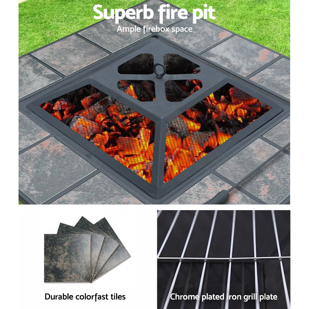 Grillz 4-in-1 Fire Pit, Ice Bucket & Grill Table