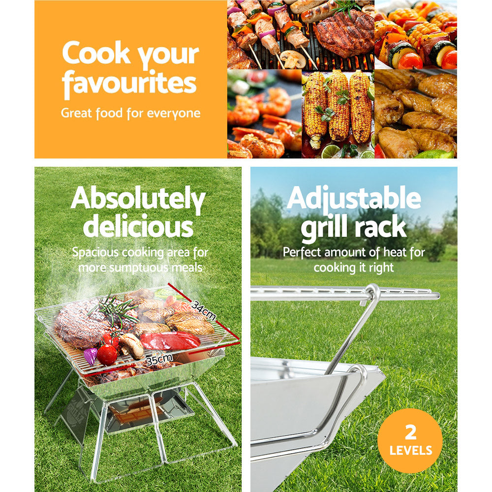 Grillz Fire Pit BBQ Grill with Carry Bag