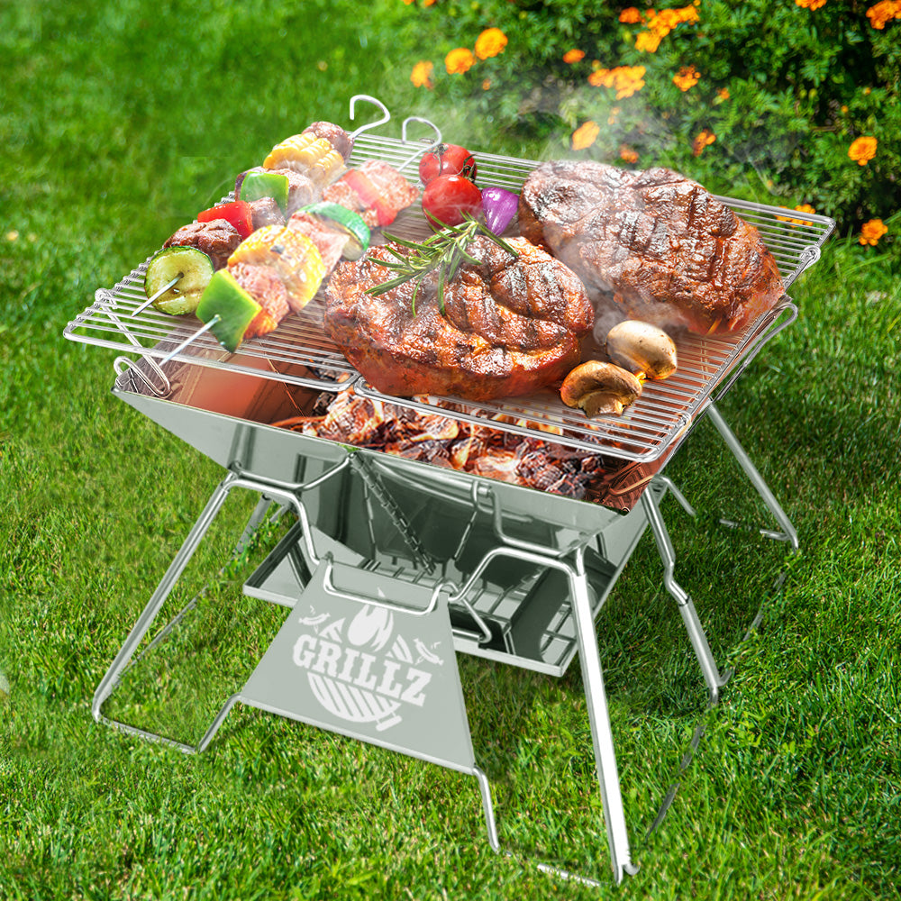 Grillz Fire Pit BBQ Grill with Carry Bag