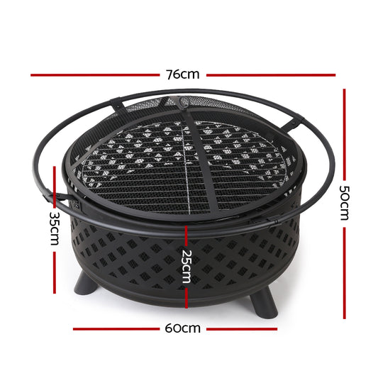 Grillz Fire Pit BBQ Grill – 76cm