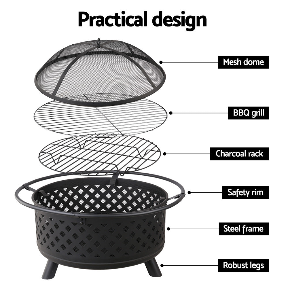 Fire Pit BBQ Grill – 76cm
