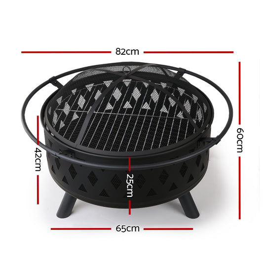 Grillz Fire Pit BBQ Grill – 82cm