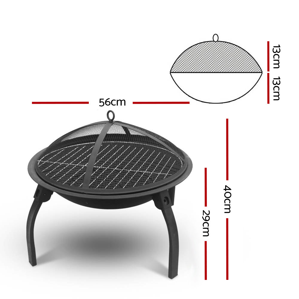 Portable Charcoal Fire Pit BBQ – 22"