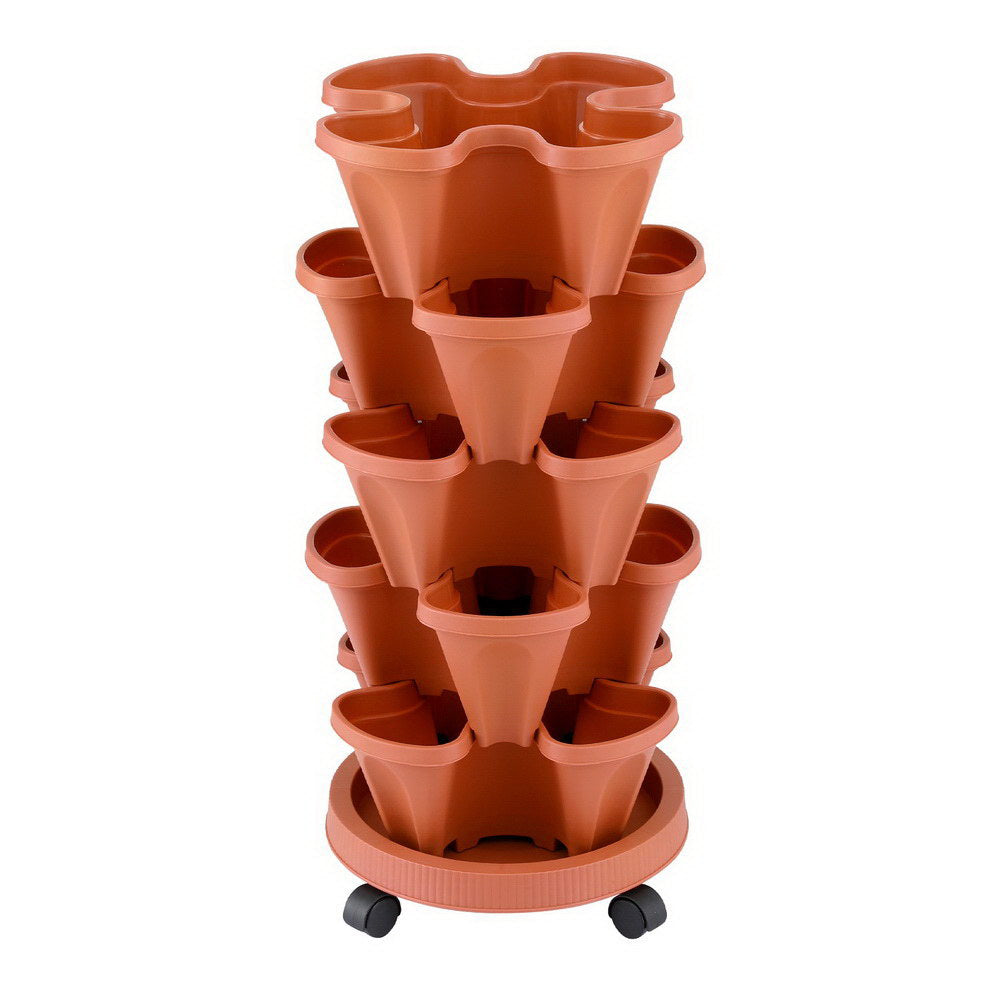 5-Tier Vertical Garden Bed Stackable Planters - Red