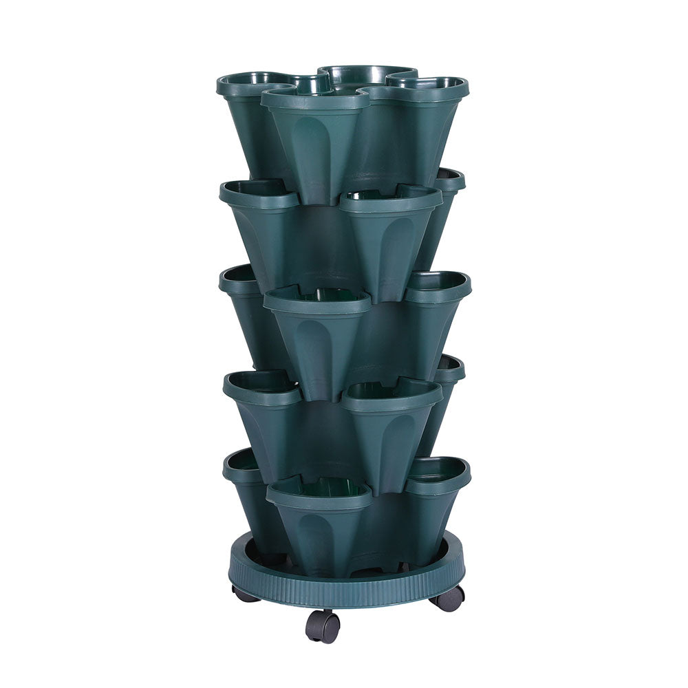 5-Tier Vertical Garden Bed Stackable Planters - Green