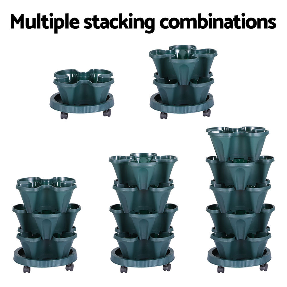 5-Tier Vertical Garden Bed Stackable Planters - Green