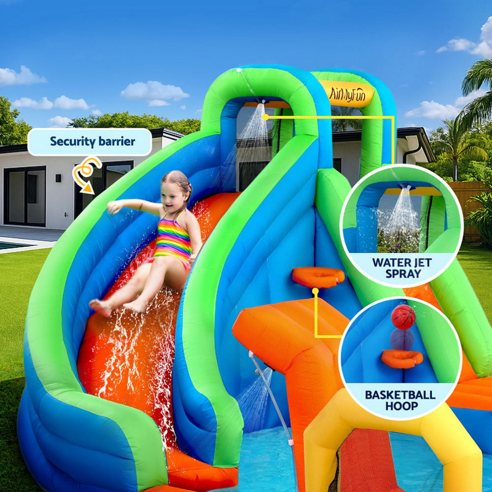 AirMyFun Kids Inflatable Pool Water Slide Cannon Splash Park Castle Outdoor Toys 427X374CM