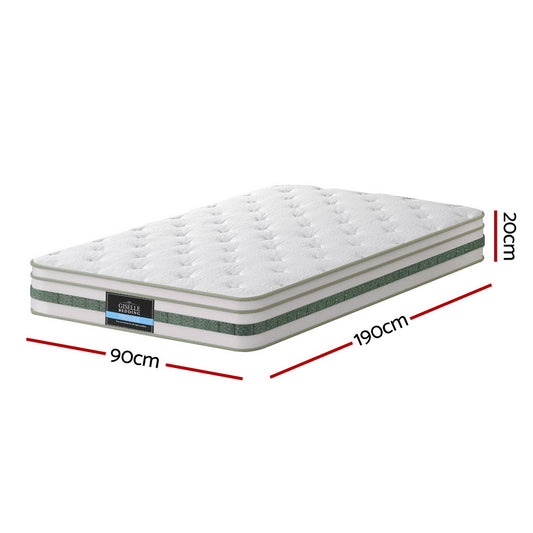 20cm Giselle Mattress Single Green Tea Mattresses