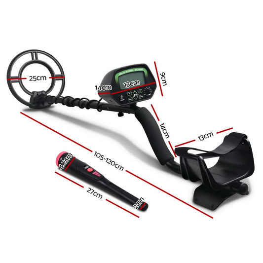 Metal Detector 220MM Deep Sensitive Waterproof LCD with Pinpointer