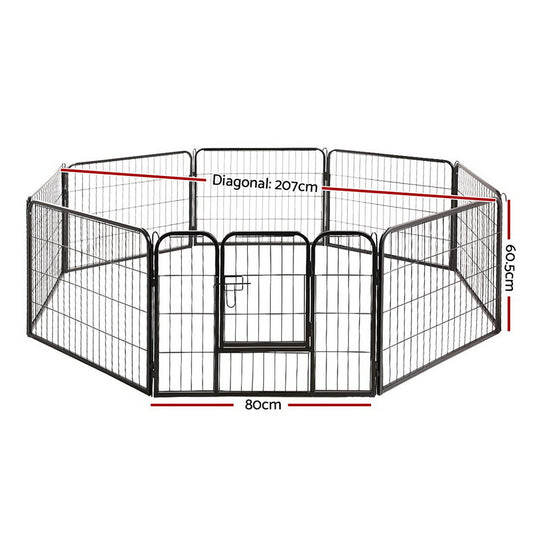 24" 8 Panel Dog Playpen Pet Exercise Cage Enclosure Fence Play Pen