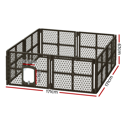 Dog Playpen Enclosure 8 Panel Pet Fence Plastic Play Pen
