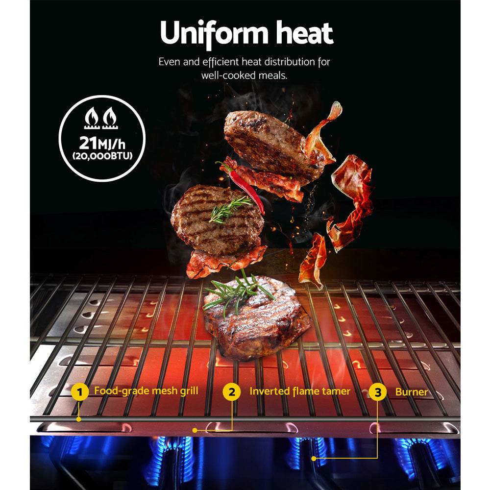 Grillz Portable Gas BBQ Grill – 2 Burners