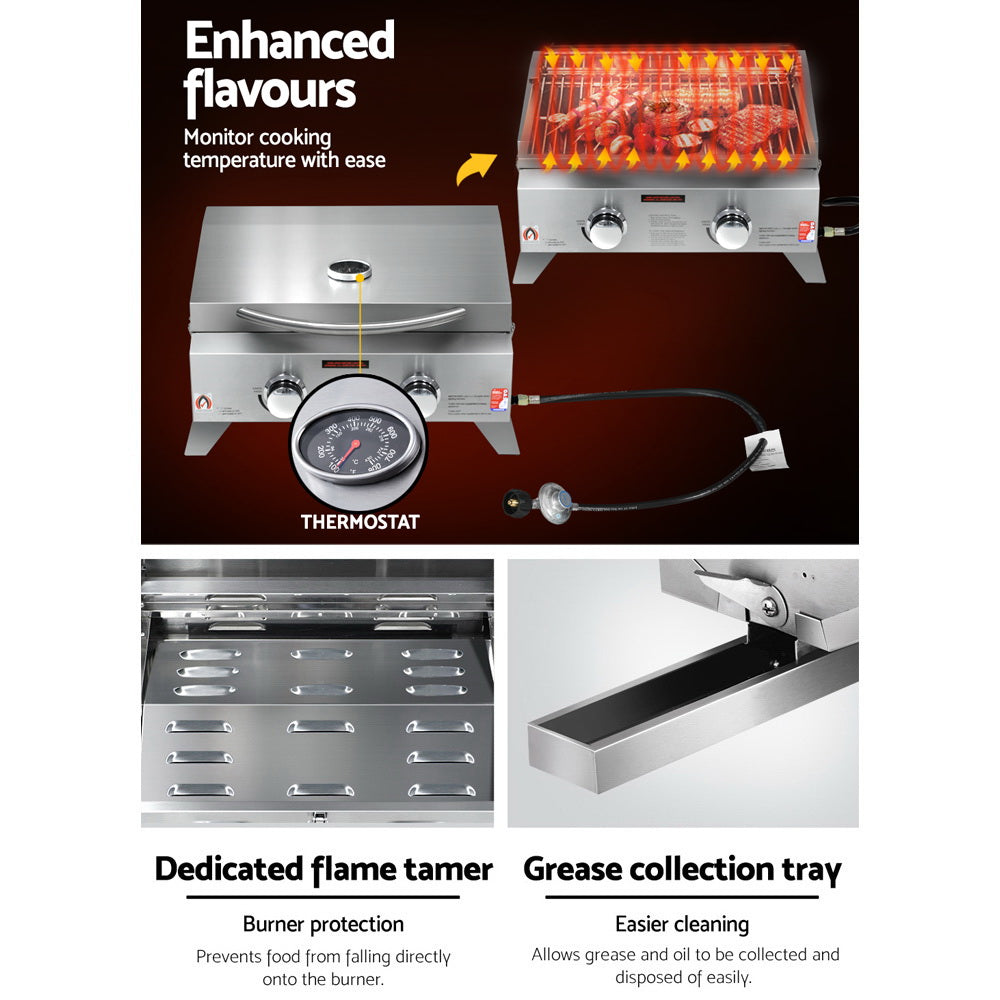Grillz Portable Gas BBQ Grill – 2 Burners