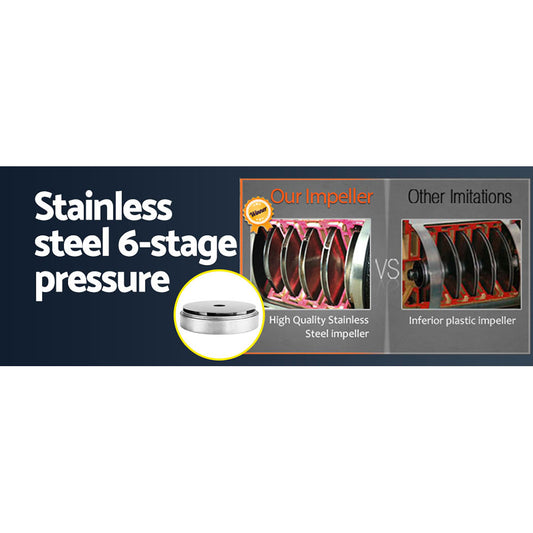 Giantz Garden Water Pump High Pressure 2500W Multi Stage Tank Rain Irrigation Yellow