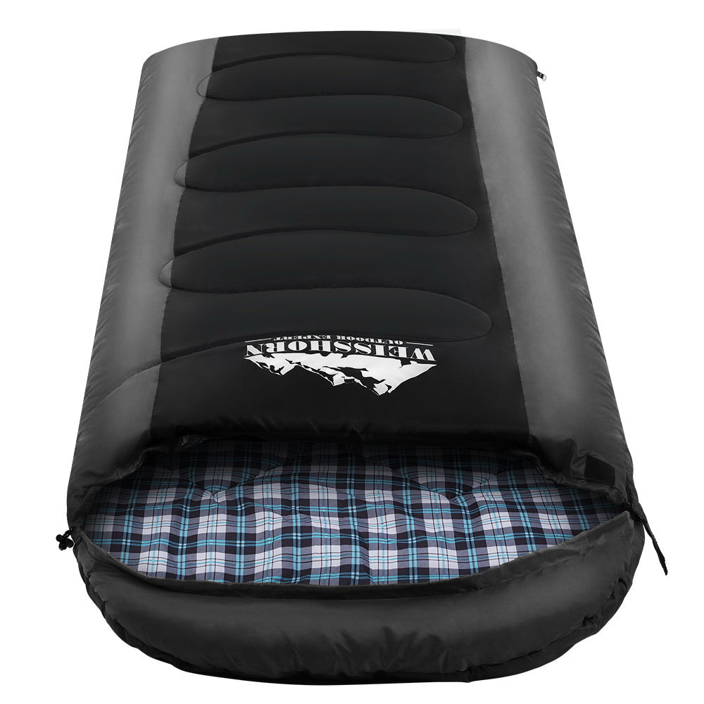 Weisshorn Sleeping Bag Single Thermal Camping Hiking Tent Black -20°C