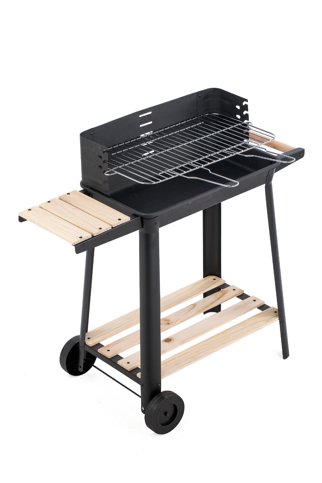 Charcoal Grill with Manual Rotisserie & Trolley