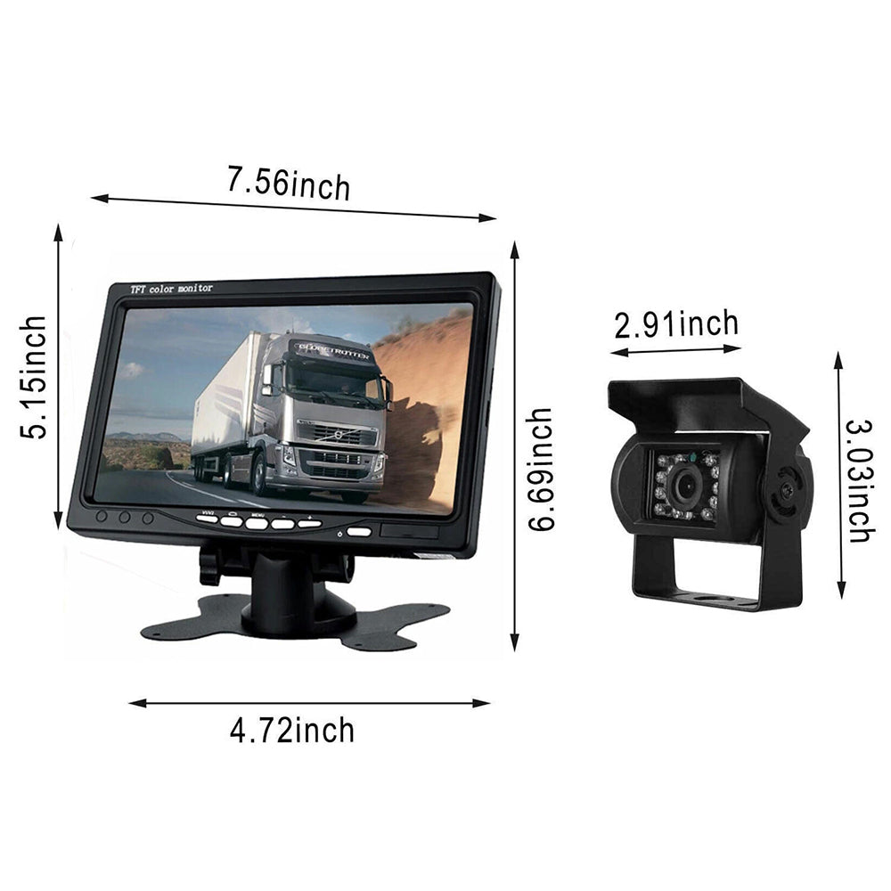 7'' Waterproof Monitor Reversing Kit For Truck Caravan
