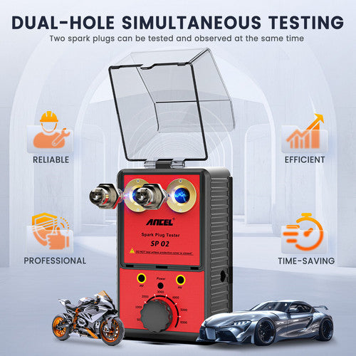 Ancel 12V Car Spark Plug Tester Auto Ignition System Tester
