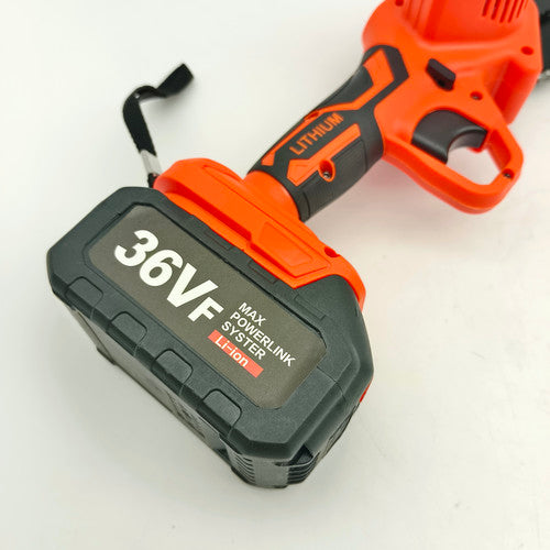 6" Mini Orange Cordless Electric Chainsaw 2x Battery-Powered Wood Cutter