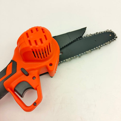 6" Mini Orange Cordless Electric Chainsaw 2x Battery-Powered Wood Cutter