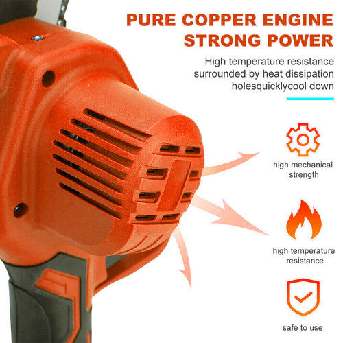 6" Mini Orange Cordless Electric Chainsaw 2x Battery-Powered Wood Cutter