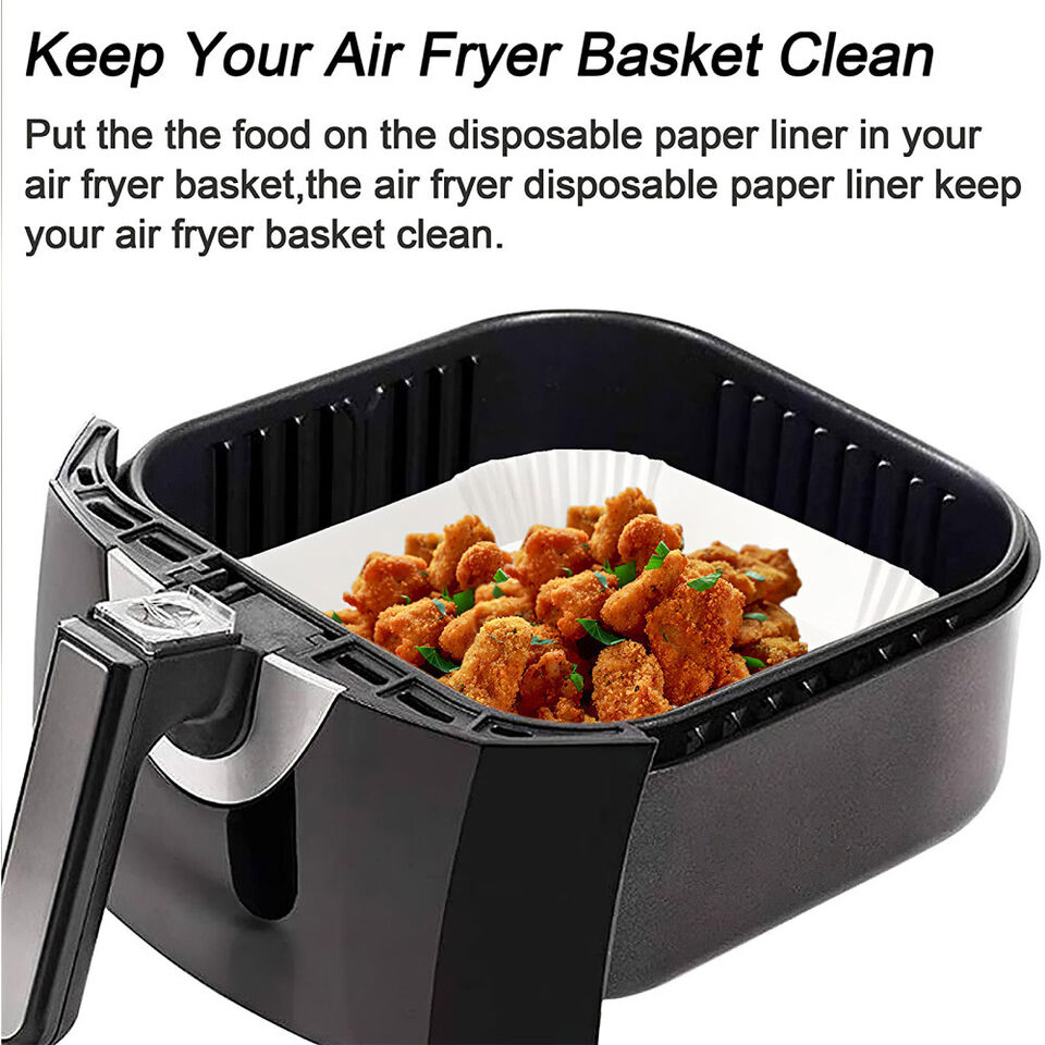 50PCS Square white Box Air Fryer Disposable Paper Liner Non-Stick Pan Parchment Baking Paper