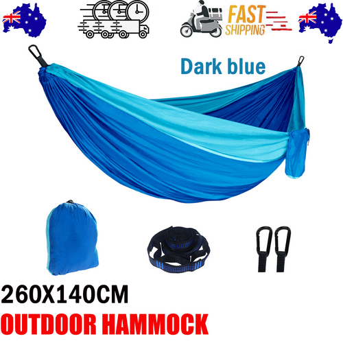 Outdoor Camping Hammock Lightweight 260x140cm - Dark Blue