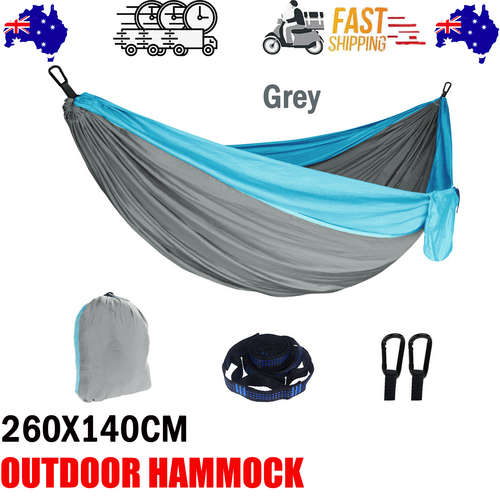 Outdoor Camping Hammock Lightweight 260x140cm - Grey
