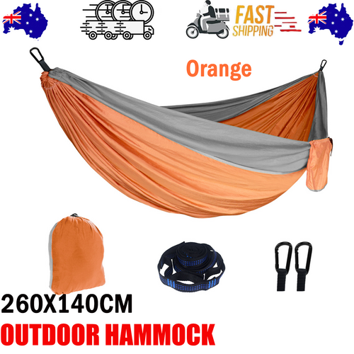 Outdoor Camping Hammock Lightweight 260x140cm - Orange