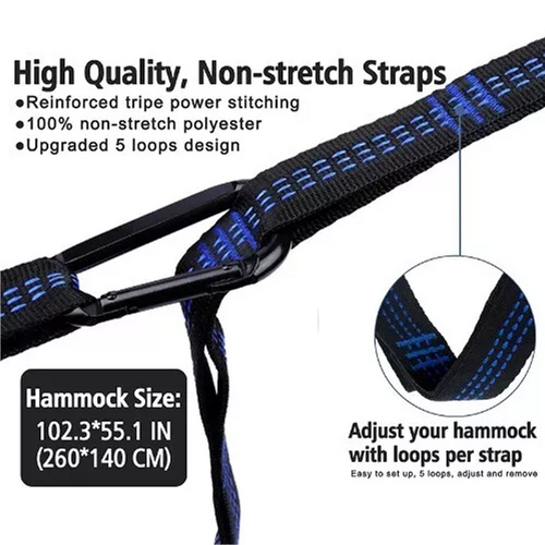Outdoor Camping Hammock Lightweight 260x140cm - Orange