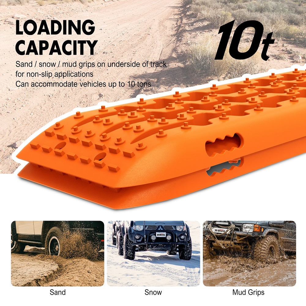 X-BULL 4WD Recovery tracks 10T 2 Pairs/ Sand tracks/ Mud tracks/ Mounting Bolts Pins Gen 2.0