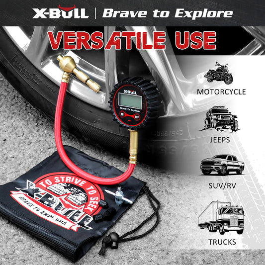 X-BULL Digital tyre pressure gauge 250PSI Tyre Air Pressure Car Motorcycle LED
