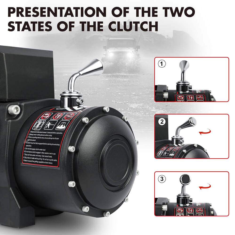 X-BULL 12V Electric Winch 12000LBS synthetic rope 4wd Jeep with tyre Deflator