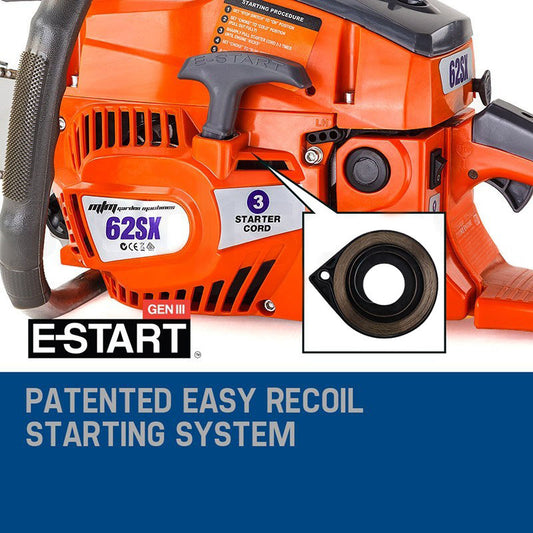MTM Petrol Commercial Chainsaw 22 Bar E-Start Tree Pruning Chain