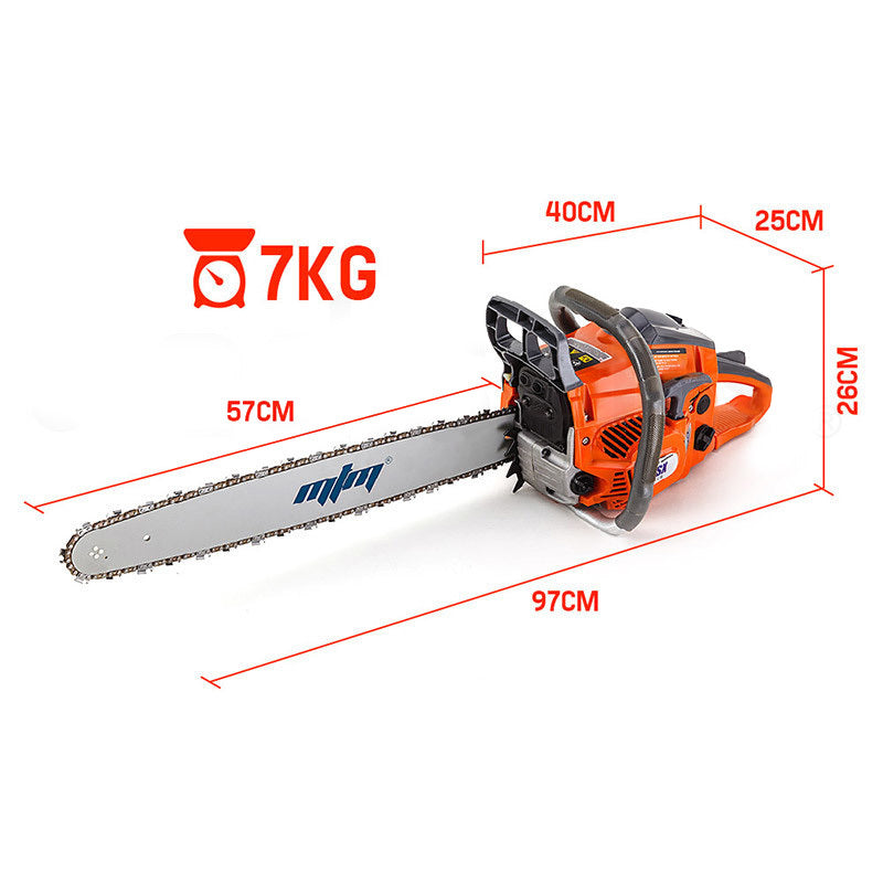 MTM Petrol Commercial Chainsaw 22 Bar E-Start Tree Pruning Chain