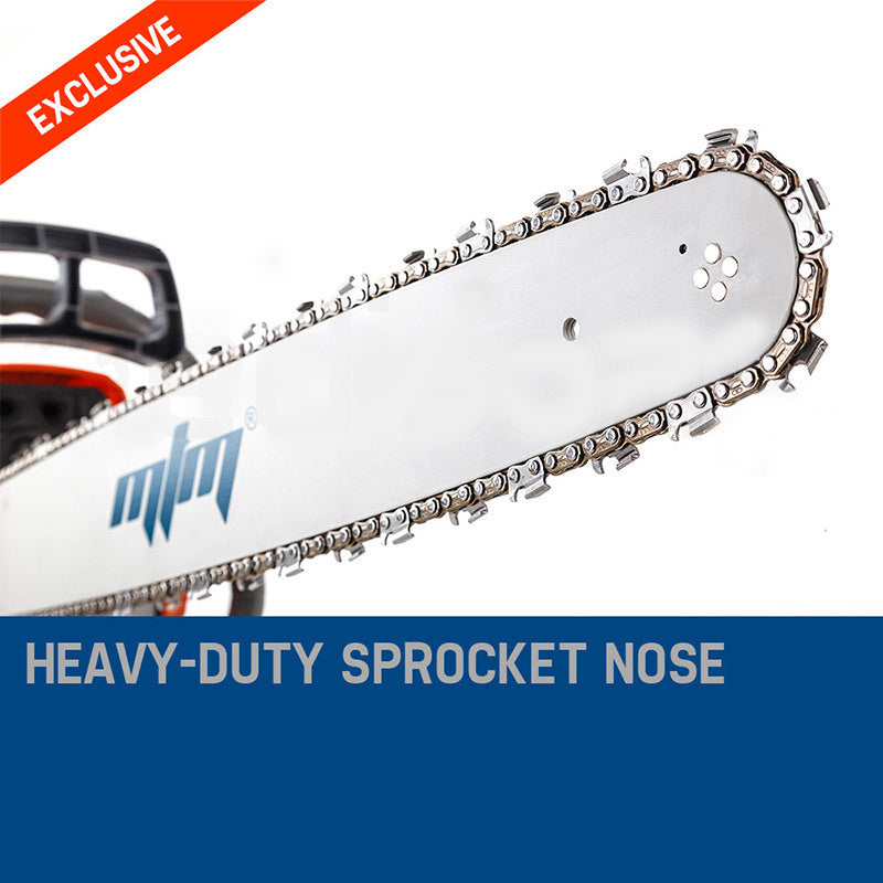 MTM Petrol Commercial Chainsaw 22 Bar E-Start Tree Pruning Chain