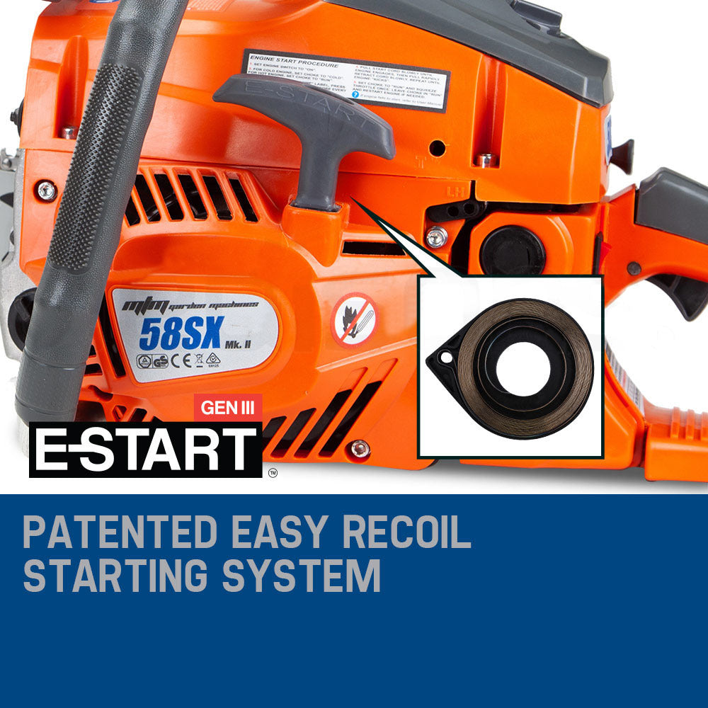 MTM Chainsaw Petrol Commercial 20 Bar E-Start Tree Pruning Chain