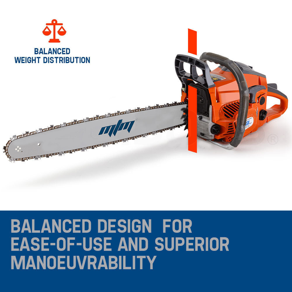 MTM Chainsaw Petrol Commercial 20 Bar E-Start Tree Pruning Chain