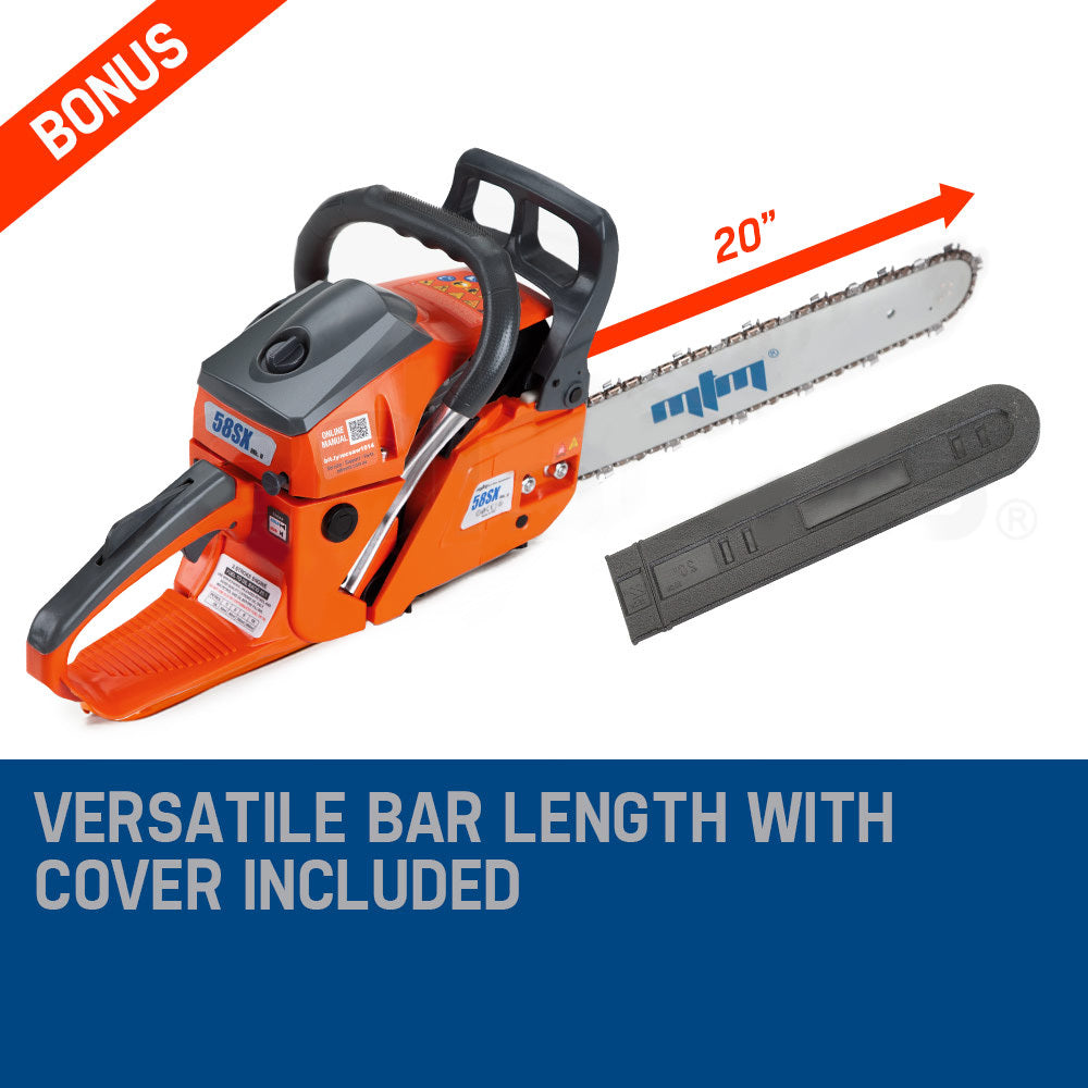 MTM Chainsaw Petrol Commercial 20 Bar E-Start Tree Pruning Chain