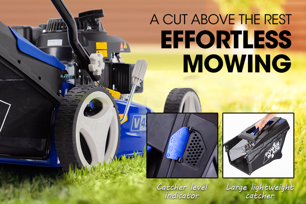 POWERBLADE Lawn Mower 139CC 17 - Petrol Powered Push Lawnmower