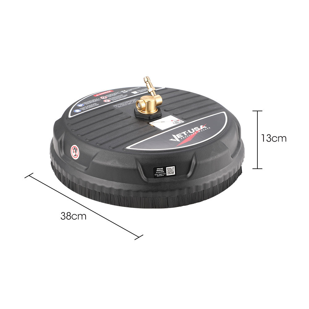 Jet-USA 15" Nylon Pressure Washer Surface Cleaner, 1/4" Fitting, For