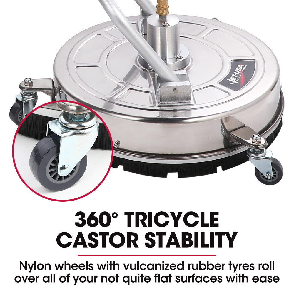 Jet-USA 18" Stainless Steel Pressure Washer Surface Cleaner with Yoke